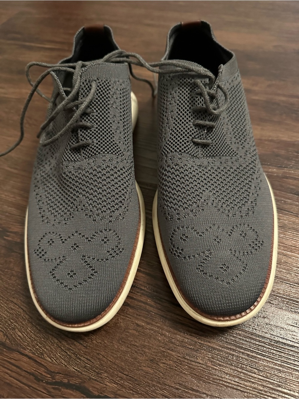 Van Heusen Men's Gray Knit Casual Dress Shoes - Lace-Up